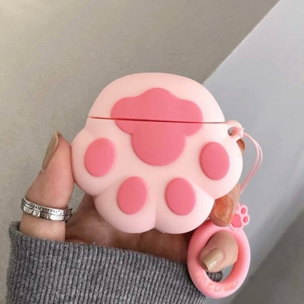 Cat Paw Shaped AirPods Case With Finger Ring size 1/2